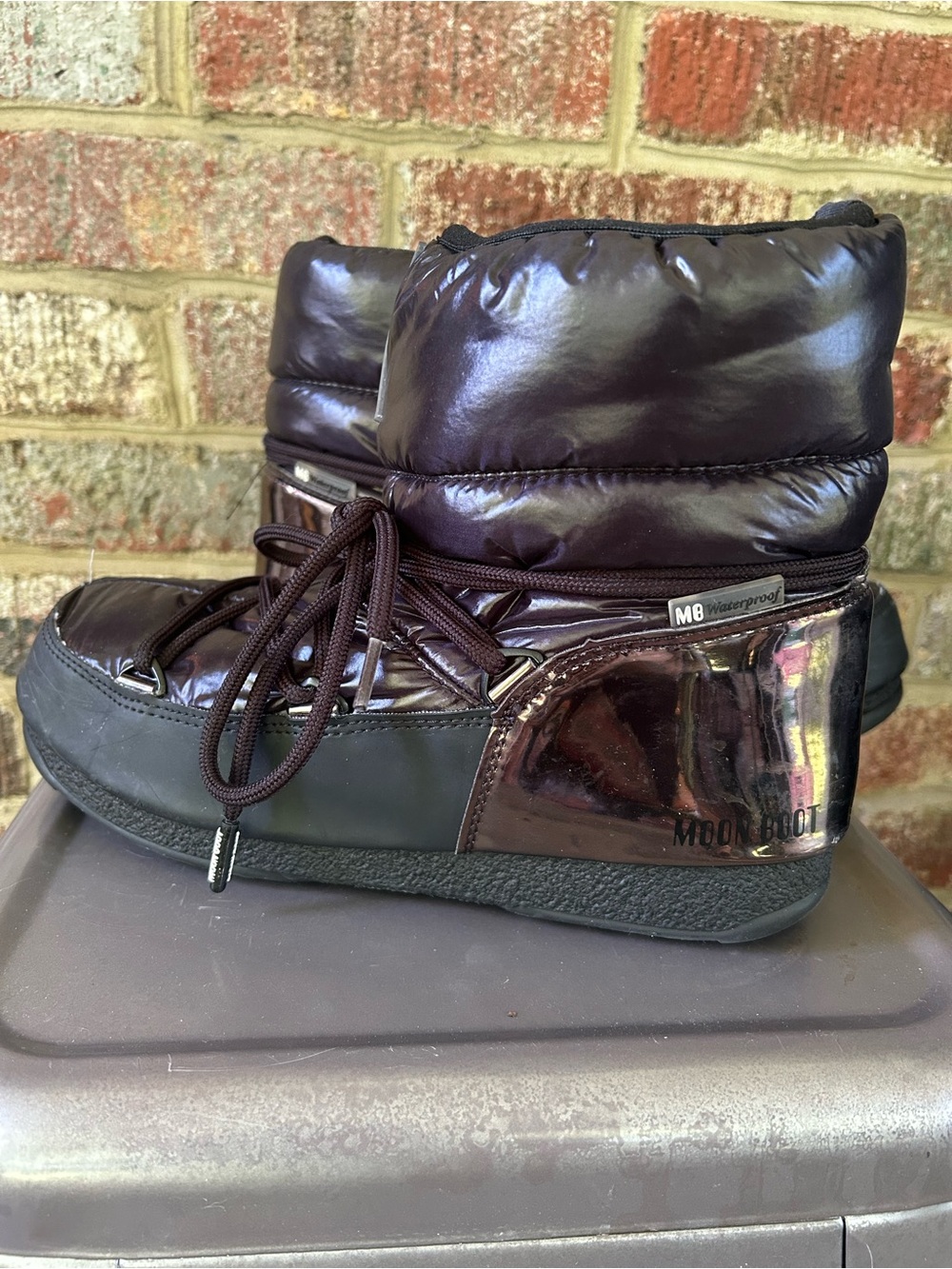 Moon Boot Metallic Black Ankle Snow Boot